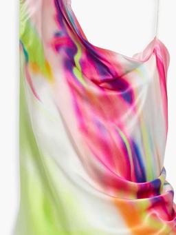 Hannah draped tie-dyed silk-satin top