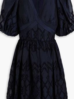 Cutout devoré-organza mini dress