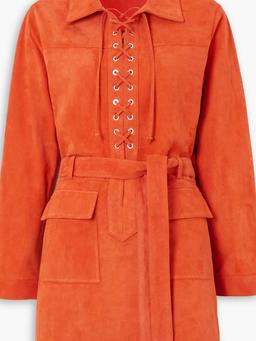 Akos belted lace-up suede mini dress