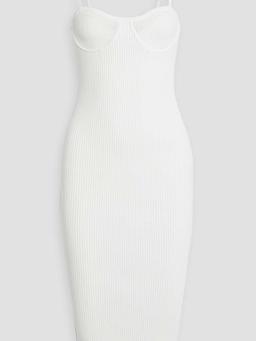 Ribbed-knit midi dress