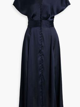 Asymmetric crepon midi dress