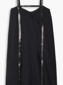 Arami leather-trimmed cotton-gauze mini dress