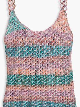 Striped open-knit wool tank