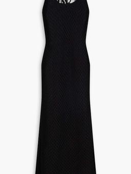 Embellished pointelle-knit wool maxi dress