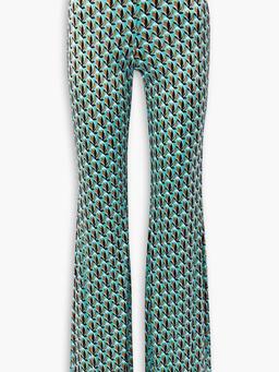 Brooklyn printed stretch-jersey flared pants