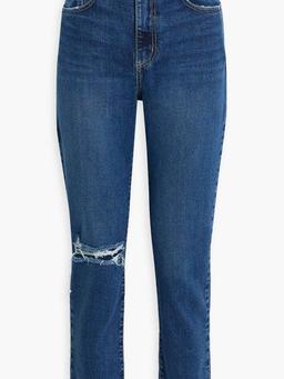 Frankie cropped distressed high-rise skinny jeans