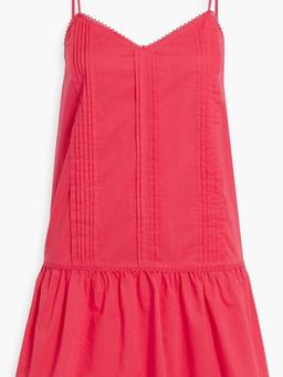 Trinity pintucked cotton-broadcloth mini dress