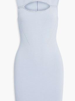 Embellished cutout textured-bandage mini dress