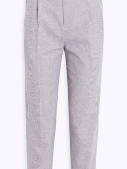 Lowea houndstooth cotton and linen-blend tapered pants
