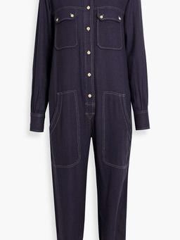 Tacaia cropped silk-tweed jumpsuit