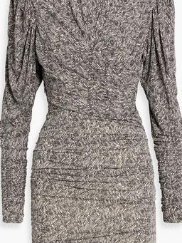 Ghita ruched printed jersey mini dress