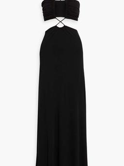 Eva cutout jersey halterneck gown