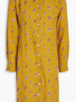 Audrey printed cotton-crepon shirt dress