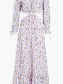Tanissa cutout floral-print cotton-voile maxi dress
