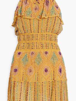 Louise ruffled embellished chiffon mini dress