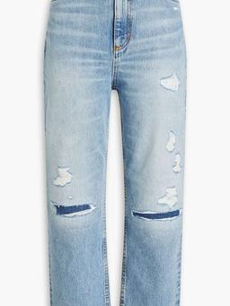 Distressed boyfriend jeans