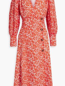 Printed crepe midi dress