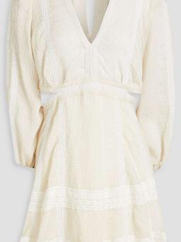 Cutout seersucker mini dress