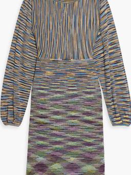 Crochet-knit wool-blend dress