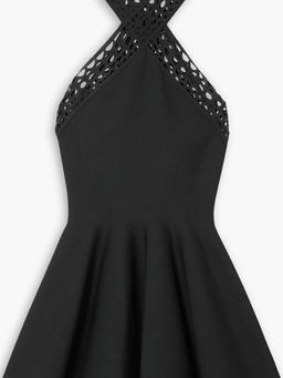 Archetypes laser-cut crepe mini dress