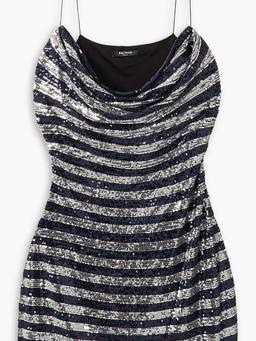 Sequined mesh mini dress