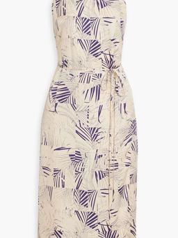 Carris wrap-effect printed twill midi dress