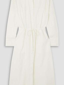 Molto belted gathered cotton-poplin midi shirt dress