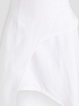 Lodi asymmetric TENCEL™ and linen-blend crepe wrap skirt