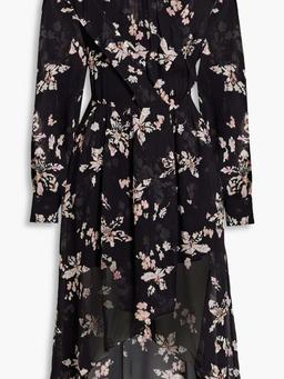 Iliona asymmetric floral-print chiffon dress
