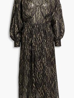 Ansen metallic printed silk-blend jacquard midi dress