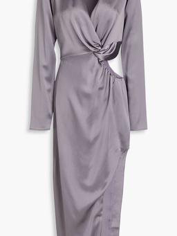 Alezia twist-front cutout satin dress