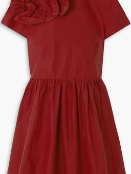 Bow-detailed cotton-blend taffeta mini dress