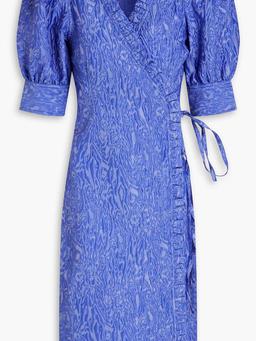 Ruffled cloqué wrap dress