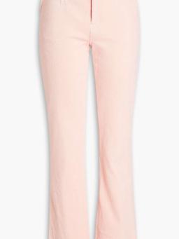 Cotton-blend chenille bootcut pants