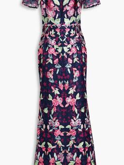 Embroidered tulle gown