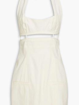 Limao cutout twill halterneck mini dress
