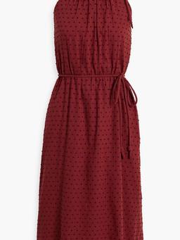 Striped fil coupé cotton-jacquard dress