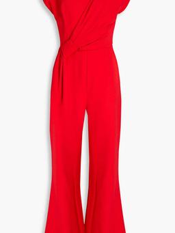 Draped cady wide-leg jumpsuit