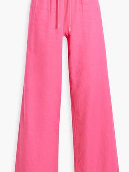 Linen-blend wide-leg pants