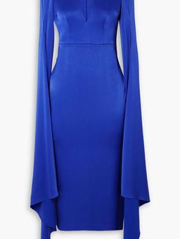 Vander cape-effect satin-crepe midi dress
