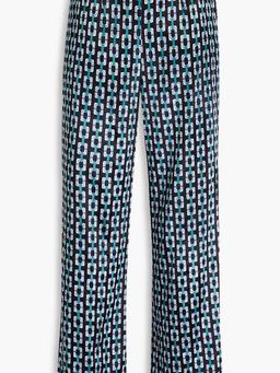 Vegas printed velvet straight-leg pants