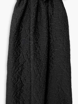 Strapless ruffled cloqué-jacquard midi dress