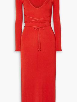 Damali layered ribbed-knit midi dress