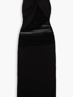 Semblance twist-front silk-tulle and stretch-jersey maxi dress