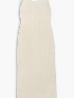 Ara open-back belted cotton and silk-blend midi dress