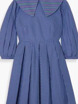 Miss Toni pleated checked cotton-poplin mini dress