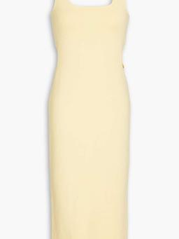 Cutout stretch-knit midi dress