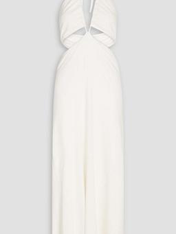 Cutout stretch-jersey halterneck maxi dress