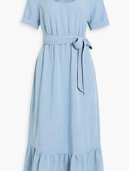 Dylan belted woven midi dress
