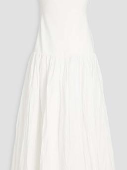 Jaxon strapless cotton-jersey and poplin midi dress